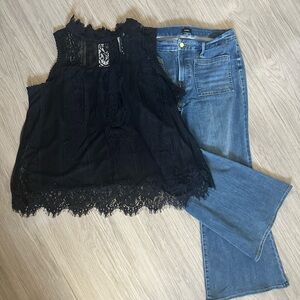 Plus  Black Lace  Top